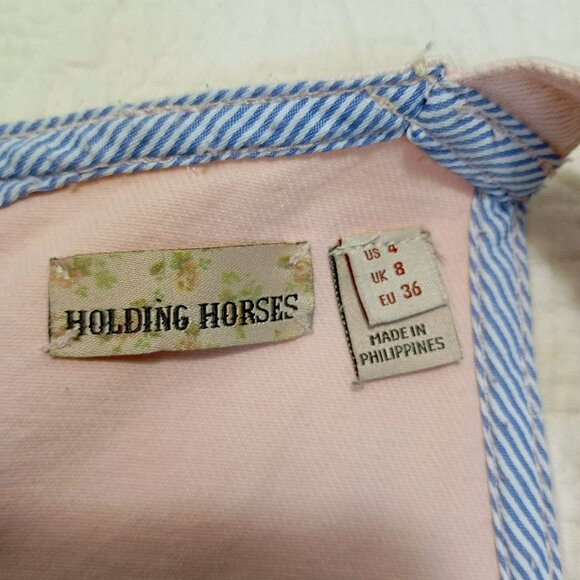 Anthropologie Holding Horses Dress Blush Pink Halter Women Side Tie Size 4 - Picture 3 of 10